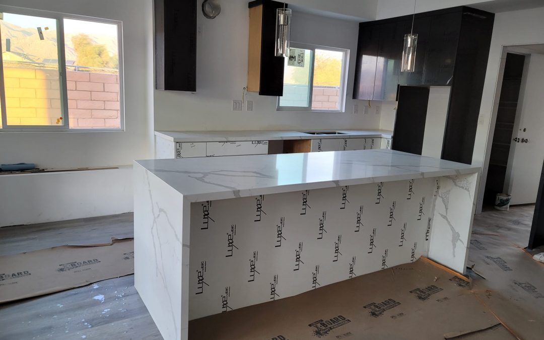 Calacatta quartz countertops fabrication and installation