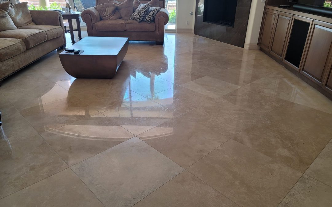 Honed finish marble floors
