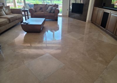 Honed finish marble floors