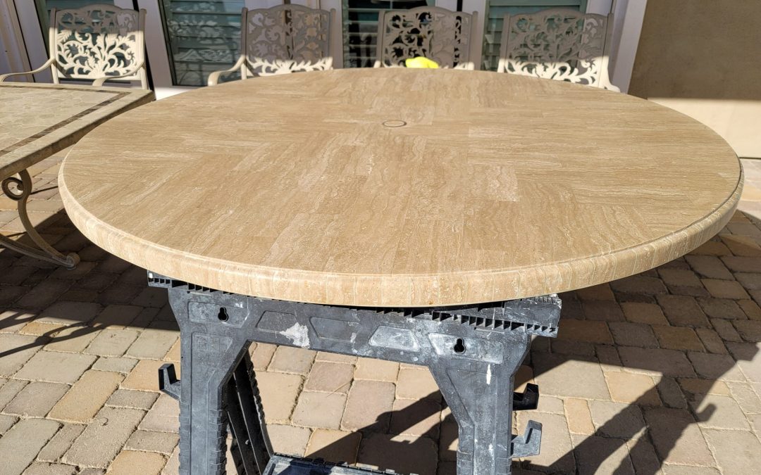 Marble table before and after