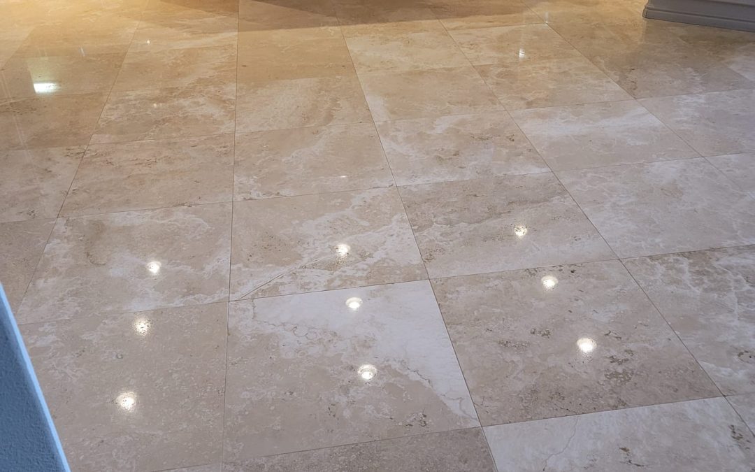Polishing traventine floors