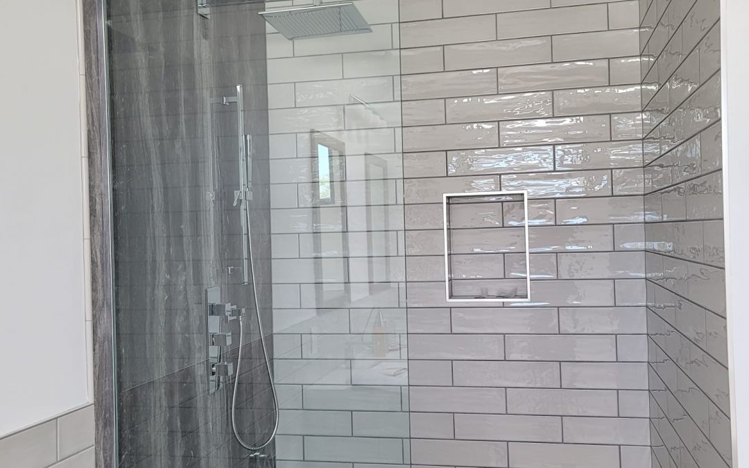 Porcelain tile and Porcelain slab shower installation