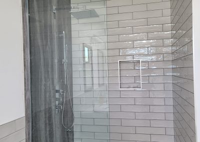 Porcelain tile and Porcelain slab shower installation