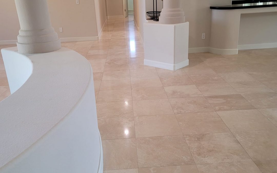 Marble traventine floors polish and seal